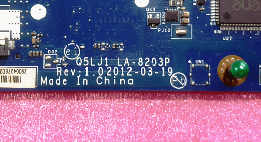 Acer M5 Q5LJ1 LA-8203P Bios + EC - AliFixit